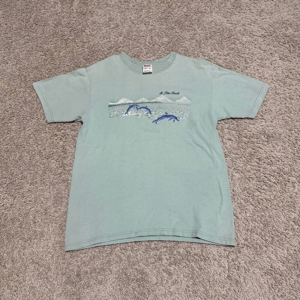 Unbranded Men's Green and Blue T-shirt